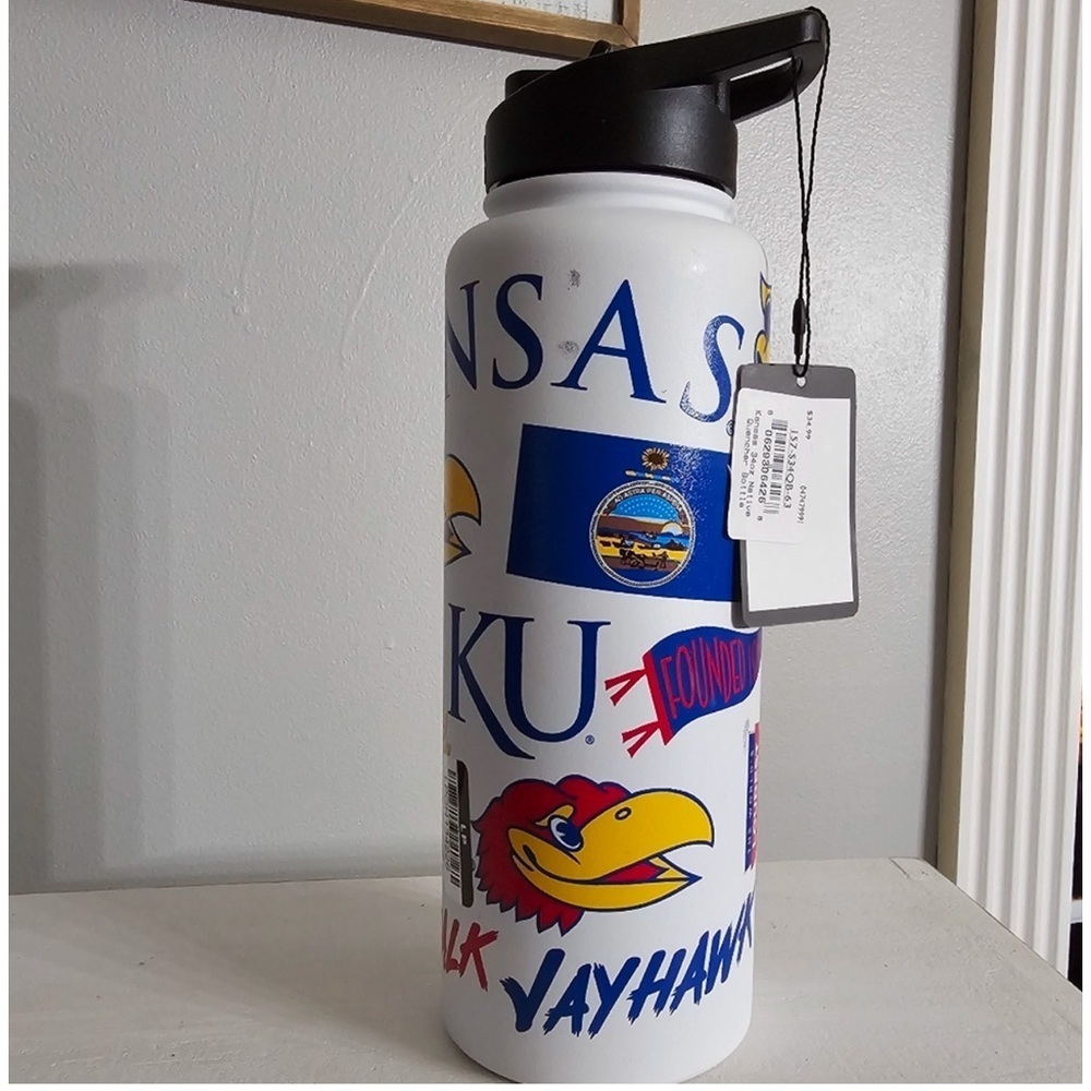 NCAA Kansas Jayhawks Logo brands  34oz. Native Quencher Bottle New With Tag